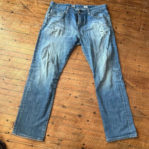 Adriano Goldshmeid The Graduate distressed tailored leg 33x30 jeans - Picture 2 of 7